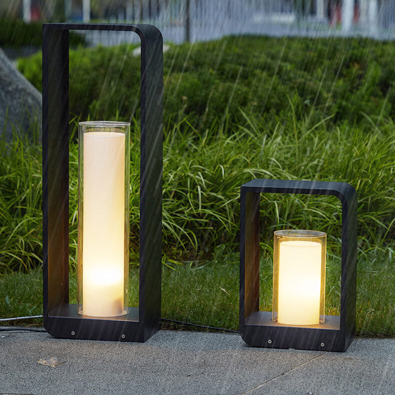 Modern Square Outdoor LED Light | Waterproof Solar-Powered Lighting Fixture