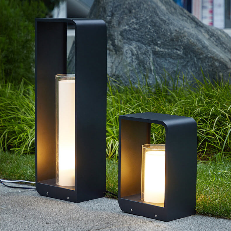Modern Square Outdoor LED Light | Waterproof Solar-Powered Lighting Fixture