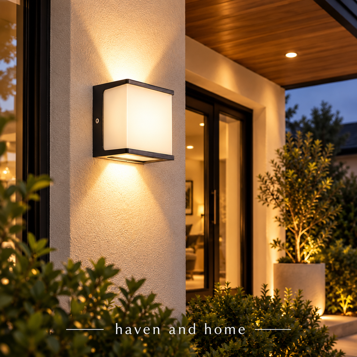 AeroCube Modern Outdoor Wall Light with Waterproof LED Illumination
