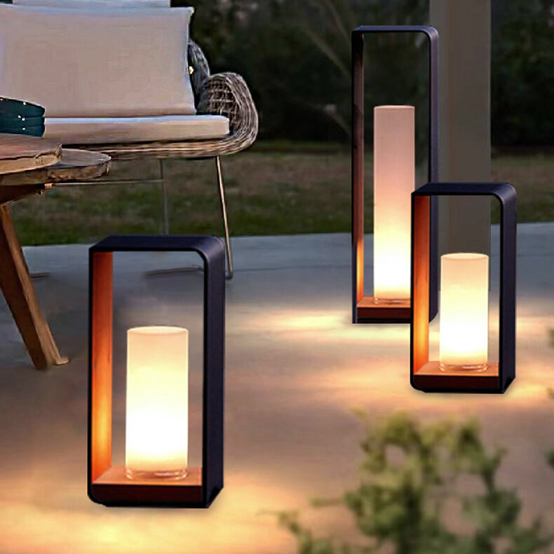 Modern Square Outdoor LED Light | Waterproof Solar-Powered Lighting Fixture