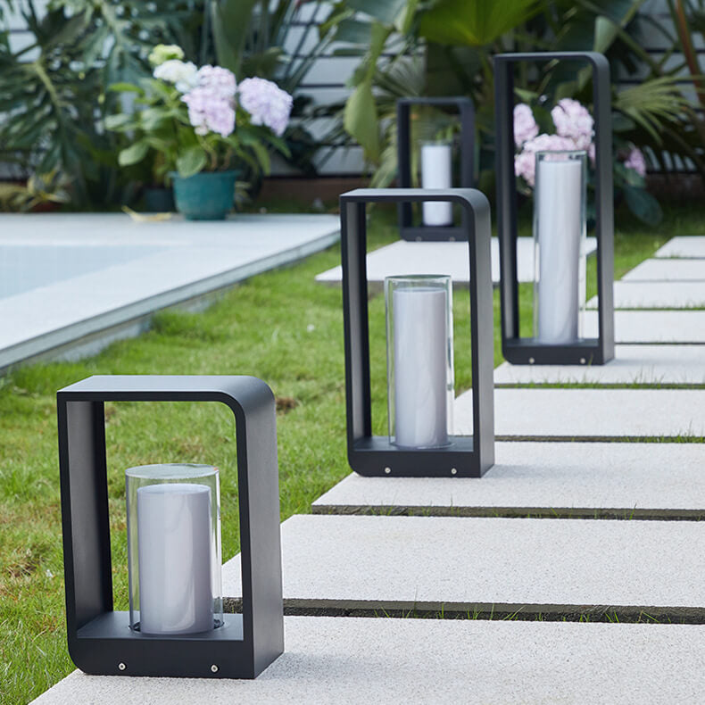 Modern Square Outdoor LED Light | Waterproof Solar-Powered Lighting Fixture
