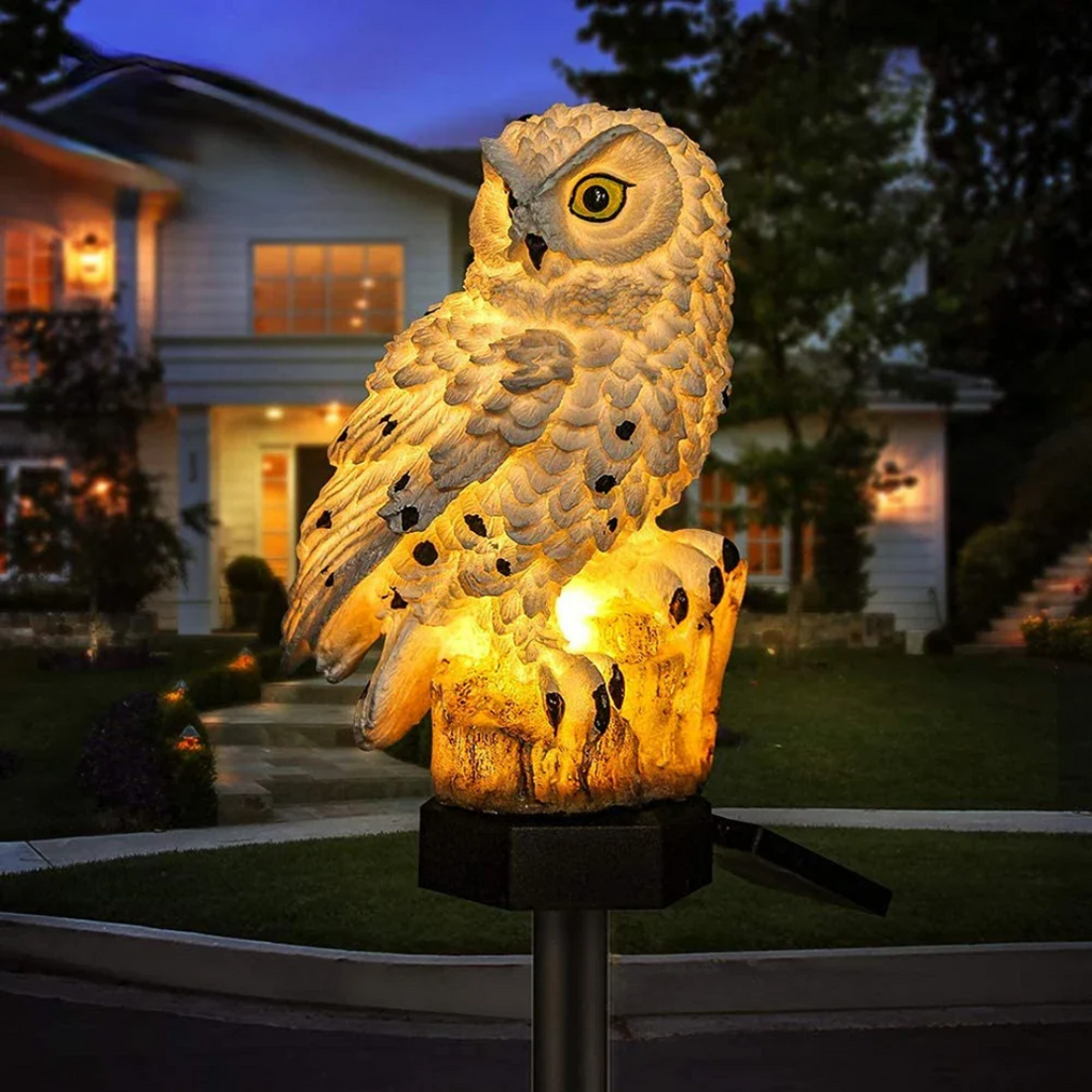 Solar Garden Owl Pathway Stake Light – Charming Outdoor Illumination