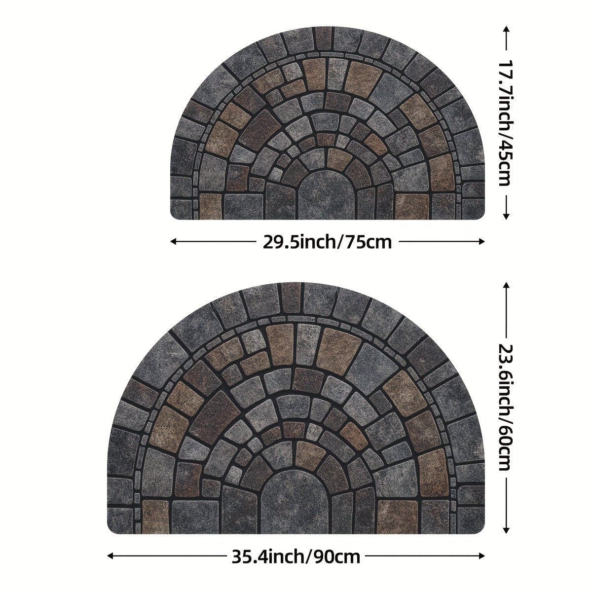 Half-Circle Mosaic Door Mat – Stylish Indoor & Outdoor Entryway Rug