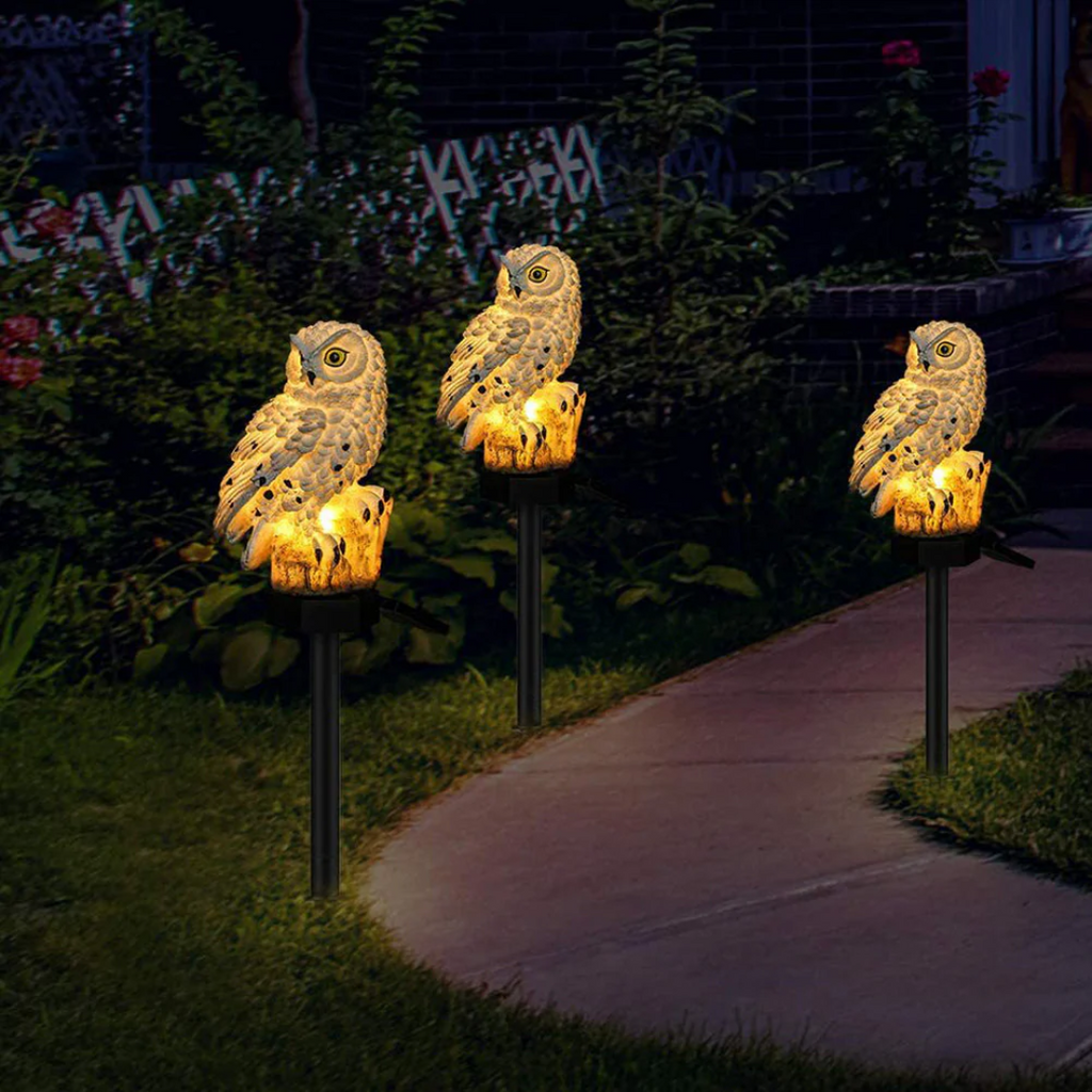 Solar Garden Owl Pathway Stake Light – Charming Outdoor Illumination