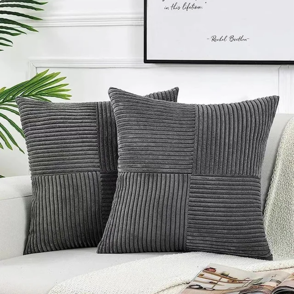Luxury Corduroy Striped Cushion Covers | Elegant Throw Pillow Covers