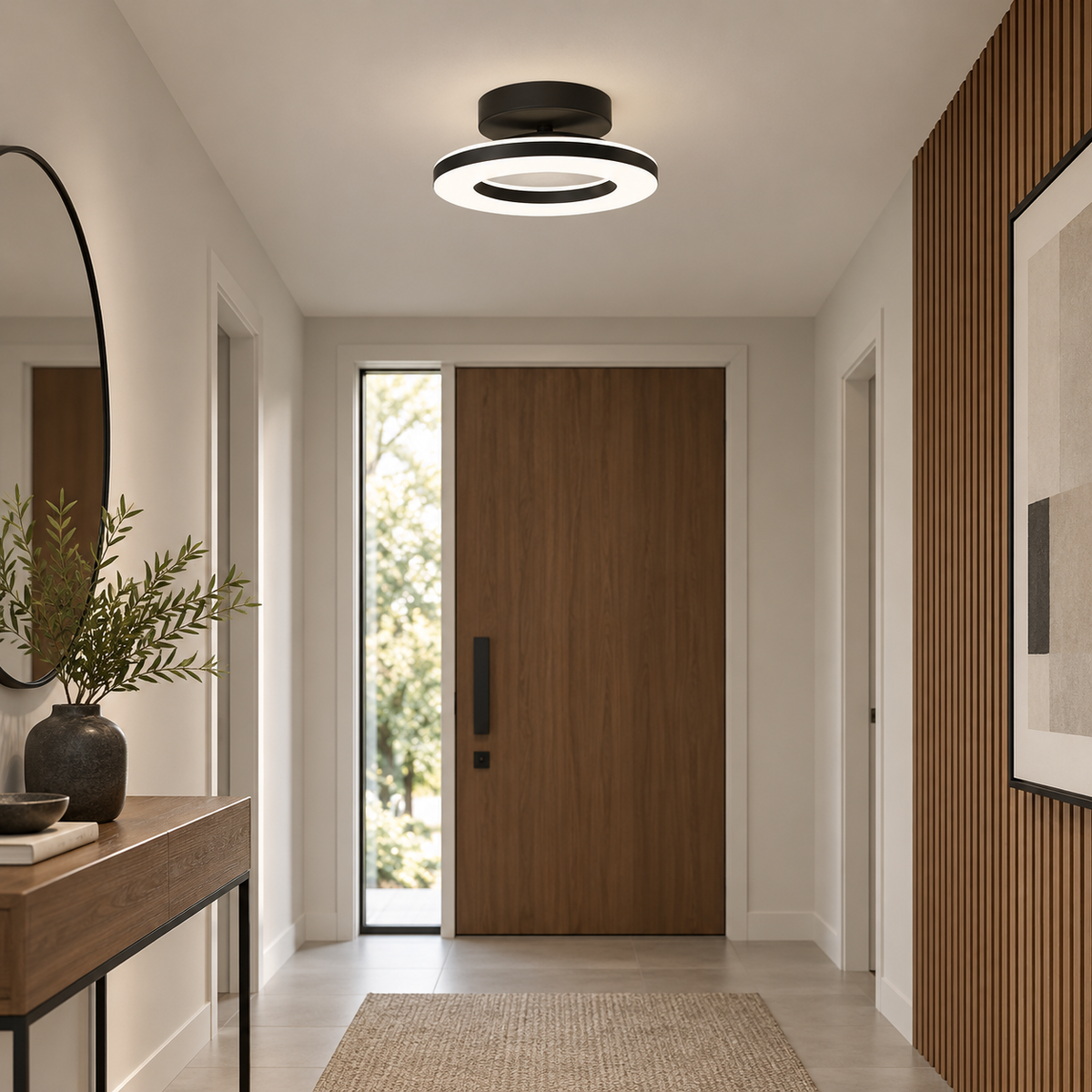 Modern Acrylic Round LED Ceiling Light for Hallways & Entryways