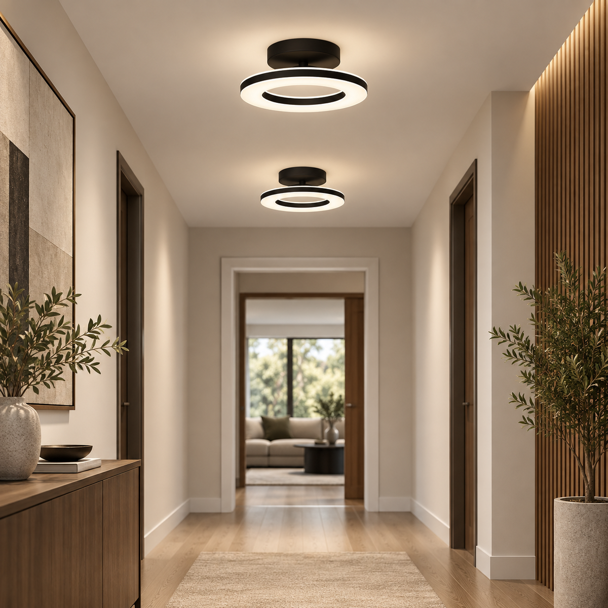 Modern Acrylic Round LED Ceiling Light for Hallways & Entryways