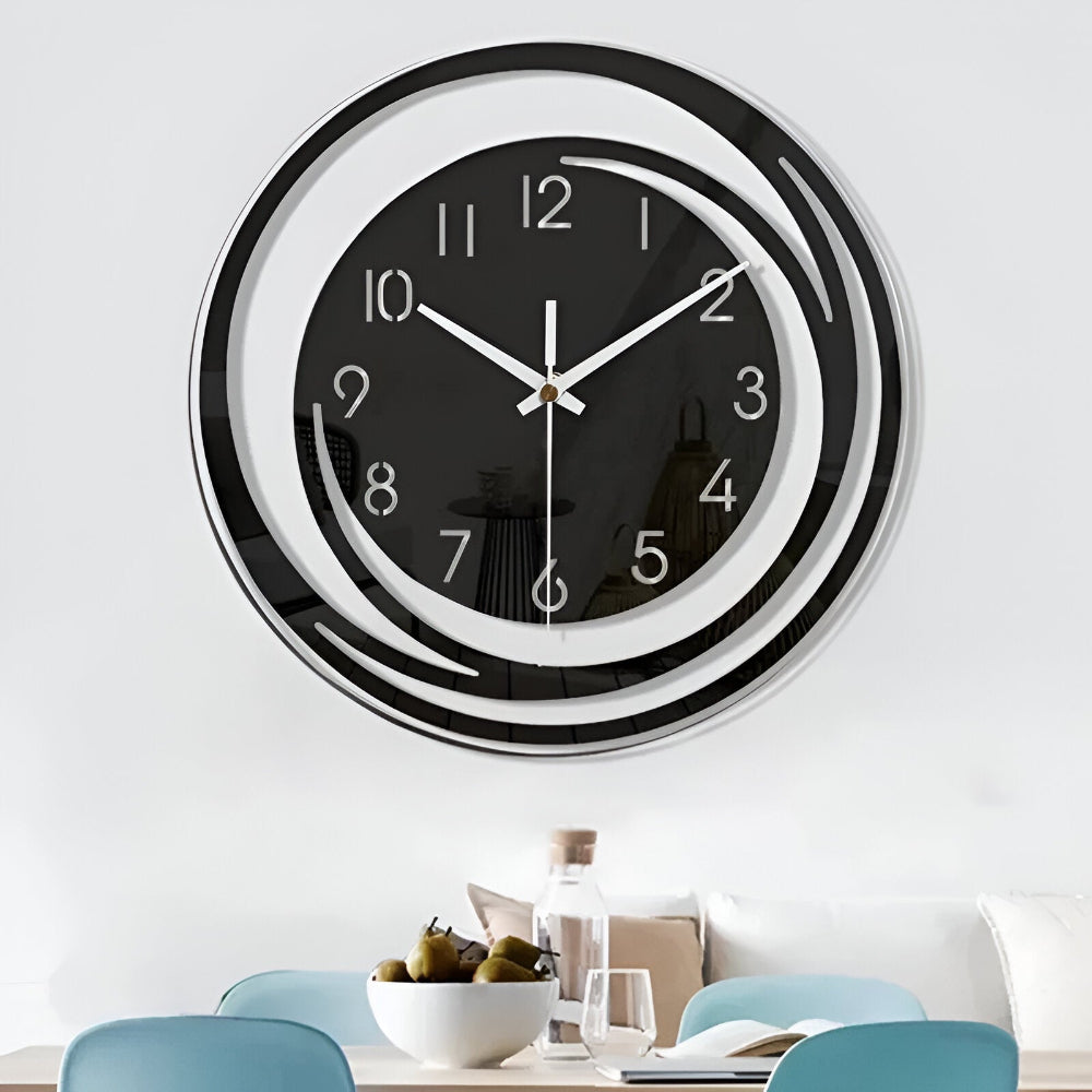 Sorana Wall Clock | Modern Black Acrylic Clock with Scandinavian Design