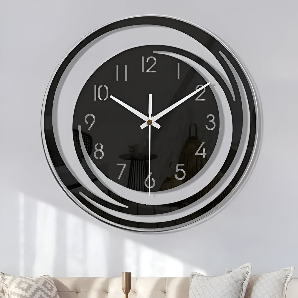 Sorana Wall Clock | Modern Black Acrylic Clock with Scandinavian Design