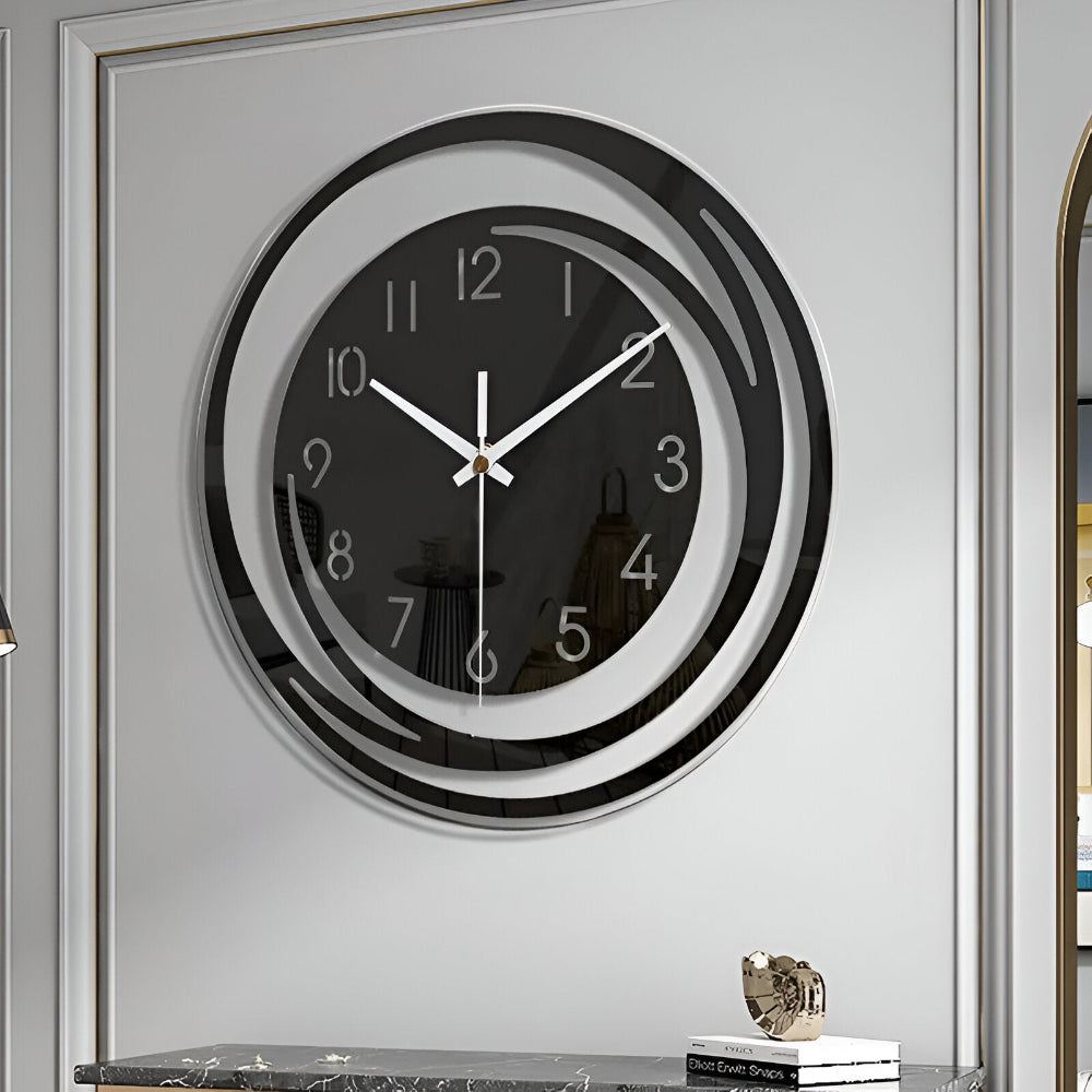 Sorana Wall Clock | Modern Black Acrylic Clock with Scandinavian Design