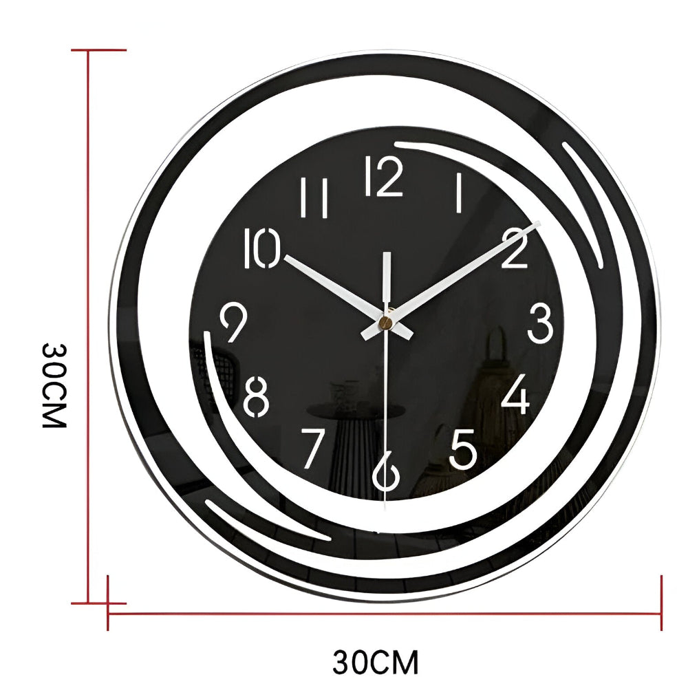 Sorana Wall Clock | Modern Black Acrylic Clock with Scandinavian Design