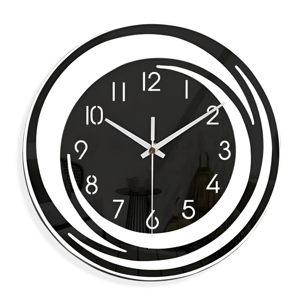 Sorana Wall Clock | Modern Black Acrylic Clock with Scandinavian Design