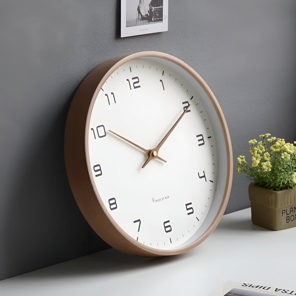 Nordic Wall Clock | Minimalist Wooden Frame with Elegant Modern Design