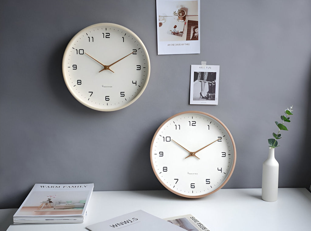 Nordic Wall Clock | Minimalist Wooden Frame with Elegant Modern Design