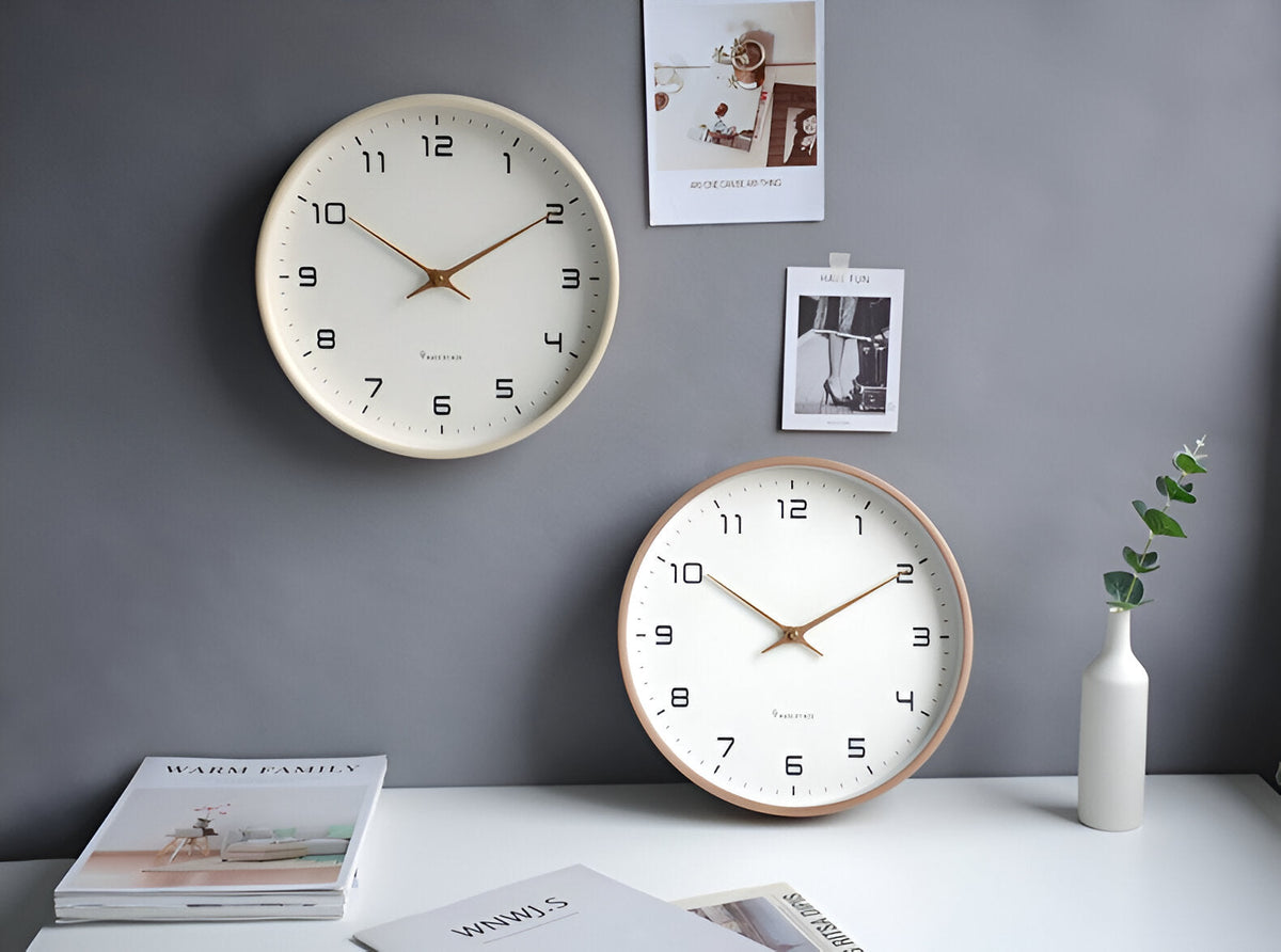 Nordic Wall Clock | Minimalist Wooden Frame with Elegant Modern Design