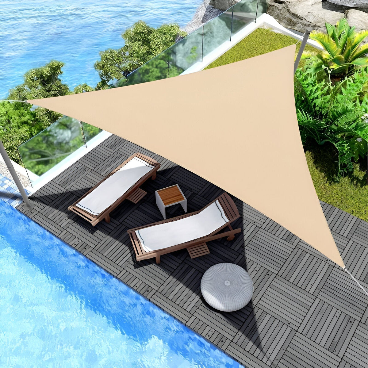 TriBlocker Waterproof UV-Protective Triangle Shade Sail for Stylish Outdoor Coverage