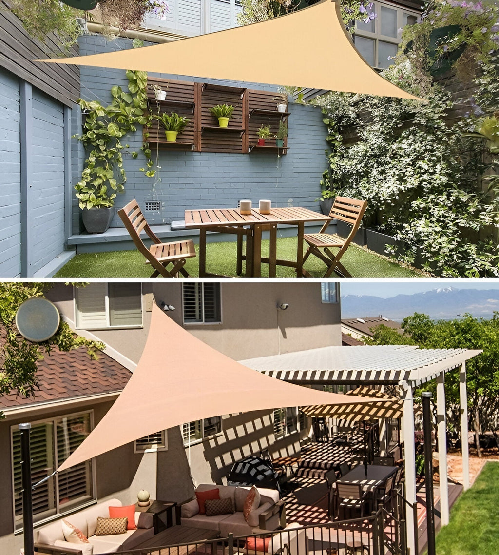 TriBlocker Waterproof UV-Protective Triangle Shade Sail for Stylish Outdoor Coverage