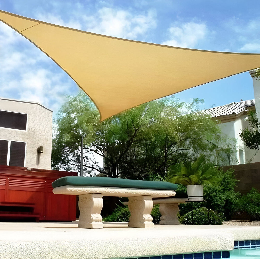 TriBlocker Waterproof UV-Protective Triangle Shade Sail for Stylish Outdoor Coverage