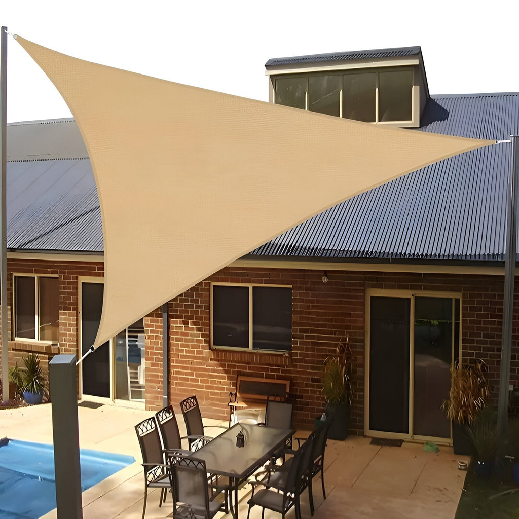 TriBlocker Waterproof UV-Protective Triangle Shade Sail for Stylish Outdoor Coverage