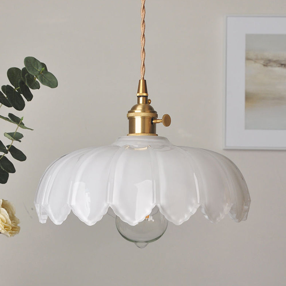 Vintage Floral Pendant Lamp | Colourful Stained-Glass Hanging Light