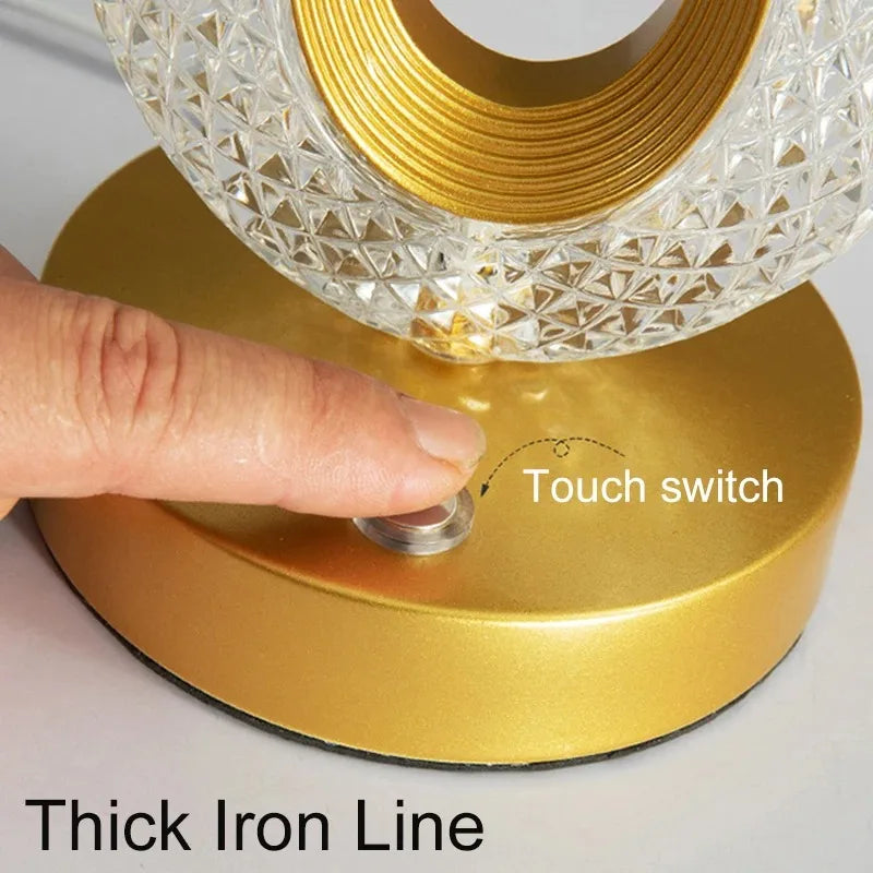 Stellora | 3D Crystal LED Night Light with Rechargeable Touch Dimming Glow
