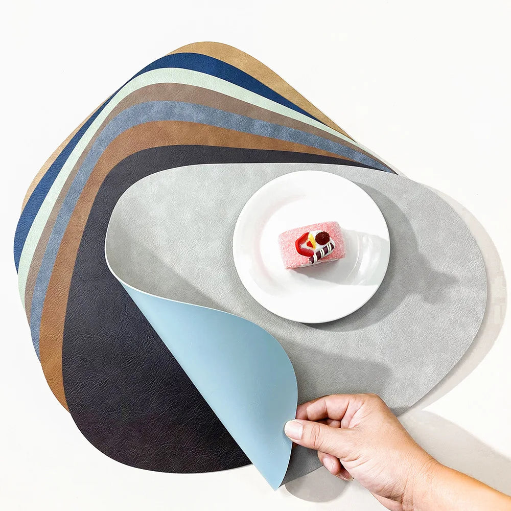 NordicDrop | Premium Double-Sided Faux Leather Placemats | Non-Slip, Heat-Resistant & Easy to Clean