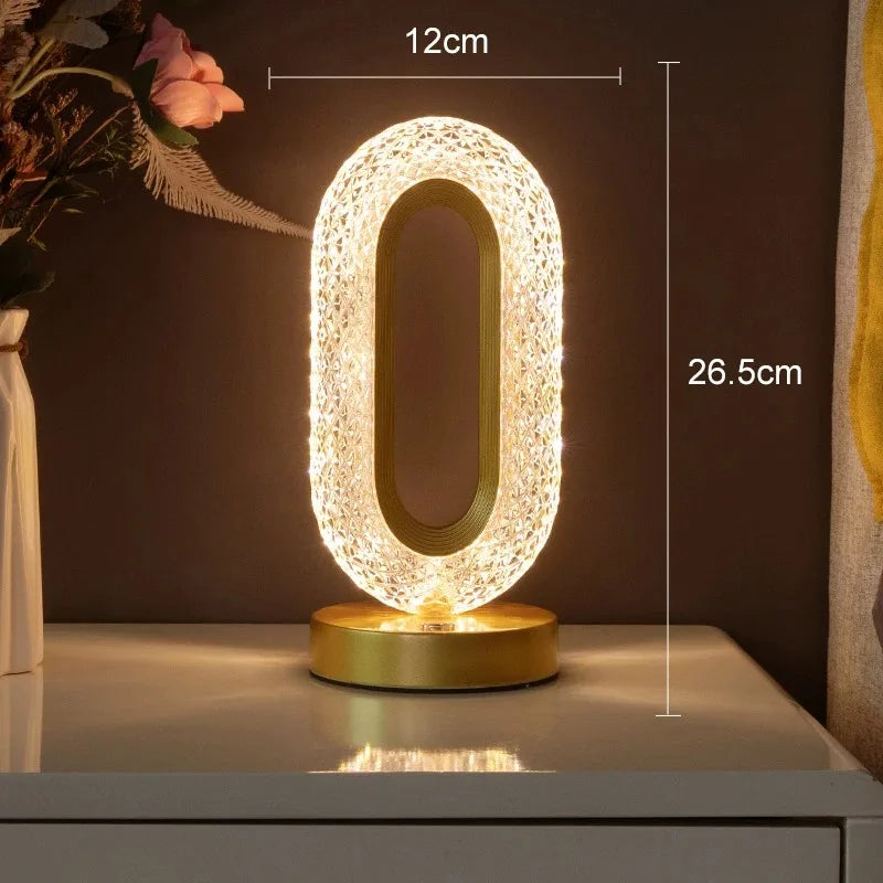 Stellora | 3D Crystal LED Night Light with Rechargeable Touch Dimming Glow