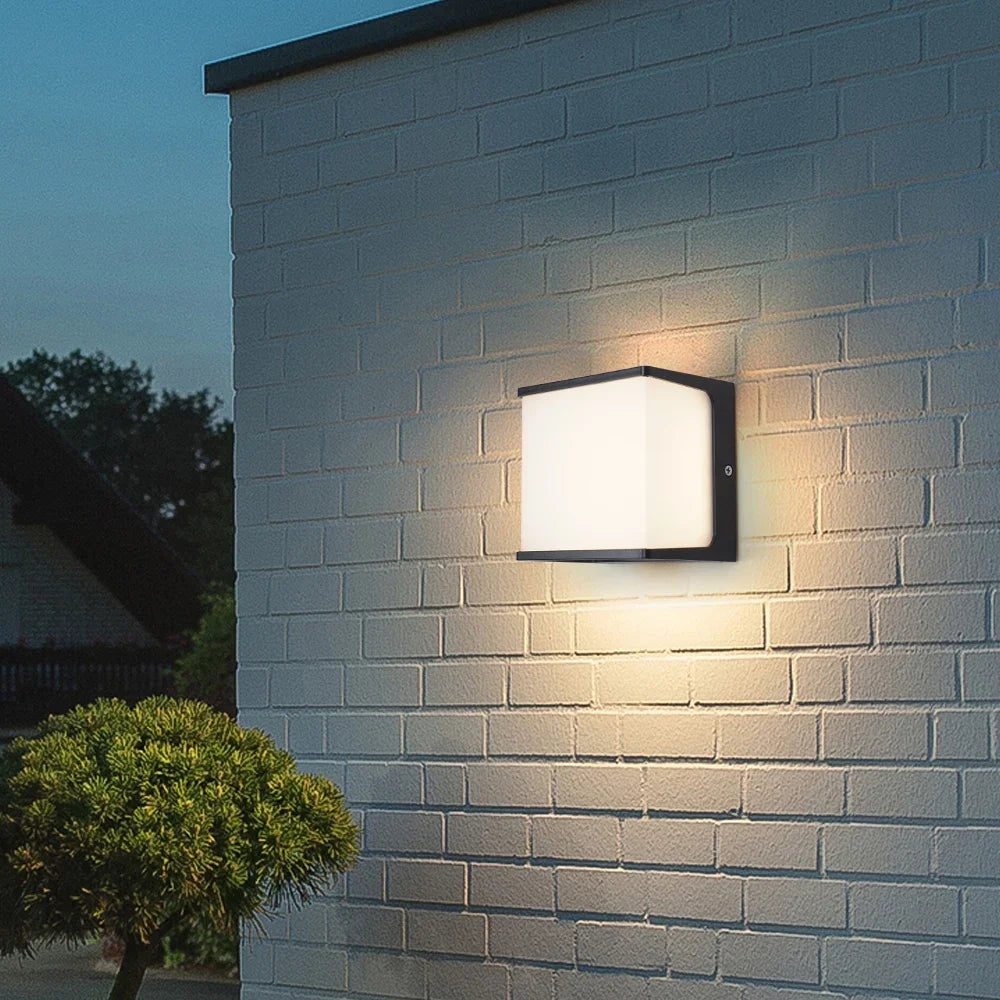 AeroCube Modern Outdoor Wall Light with Waterproof LED Illumination