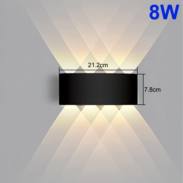 Modern LED Outdoor Wall Light, Up & Down Exterior Sconce, Contemporary Garden Patio Lighting, Waterproof Porch Entryway Lamp, Indoor Outdoor Home Décor Light