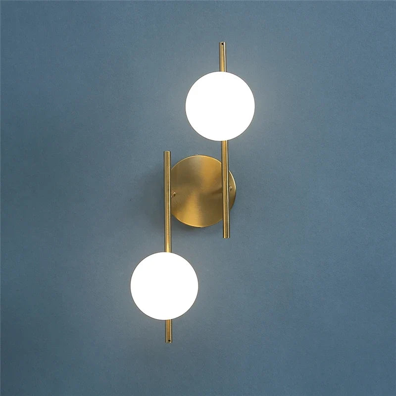 Astra Wall Light | Modern Dual-Globe Gold Design