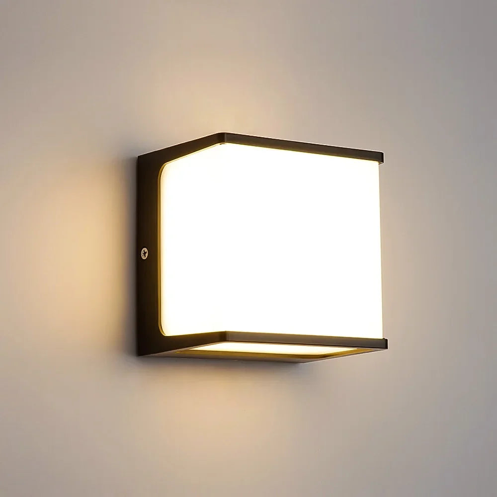 AeroCube Modern Outdoor Wall Light with Waterproof LED Illumination