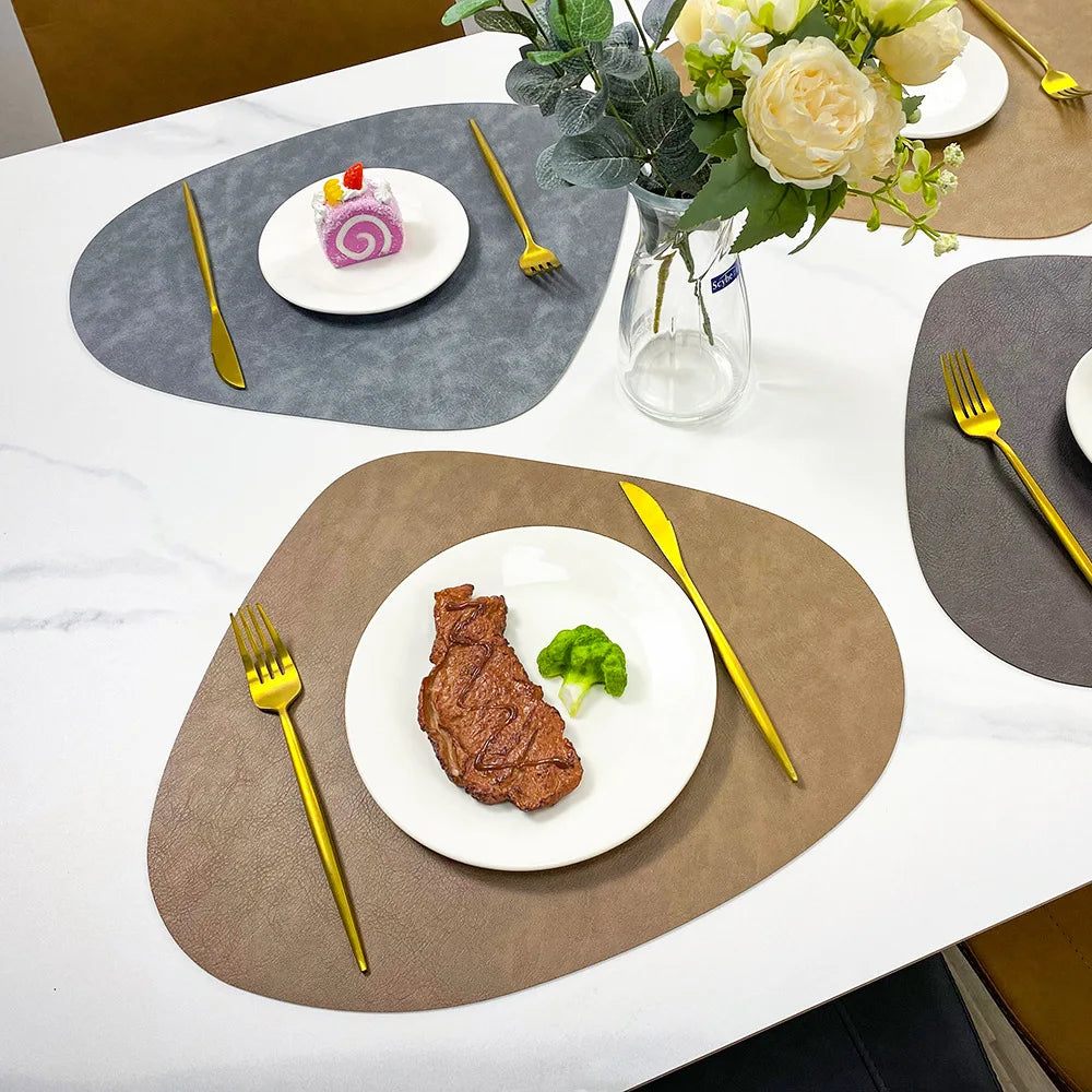 NordicDrop | Premium Double-Sided Faux Leather Placemats | Non-Slip, Heat-Resistant & Easy to Clean