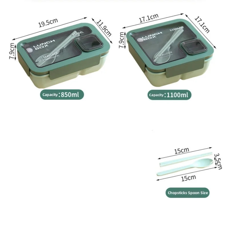 BentoGo Lunch Box | Leak-Proof Portable Bento with Cutlery – Microwave & Dishwasher Safe
