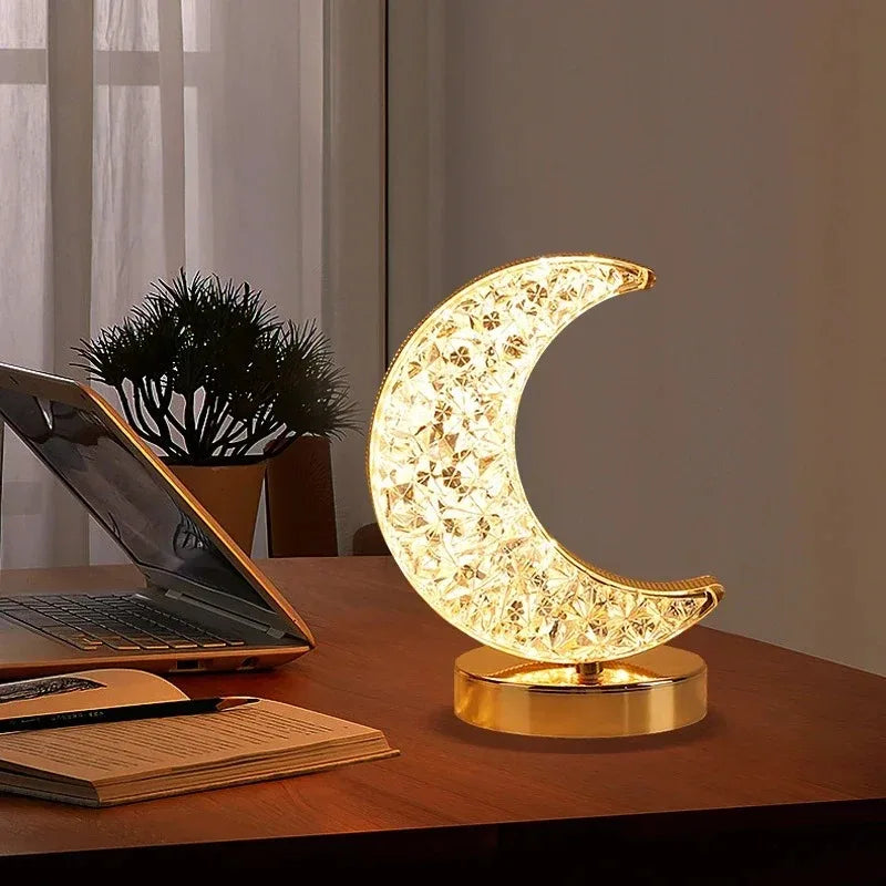 Stellora | 3D Crystal LED Night Light with Rechargeable Touch Dimming Glow