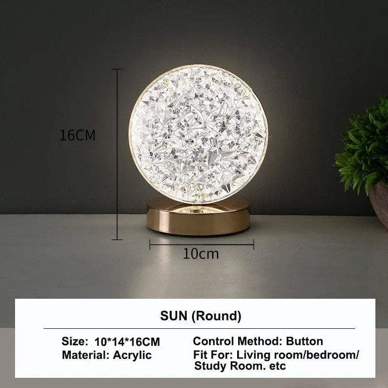 Stellora | 3D Crystal LED Night Light with Rechargeable Touch Dimming Glow