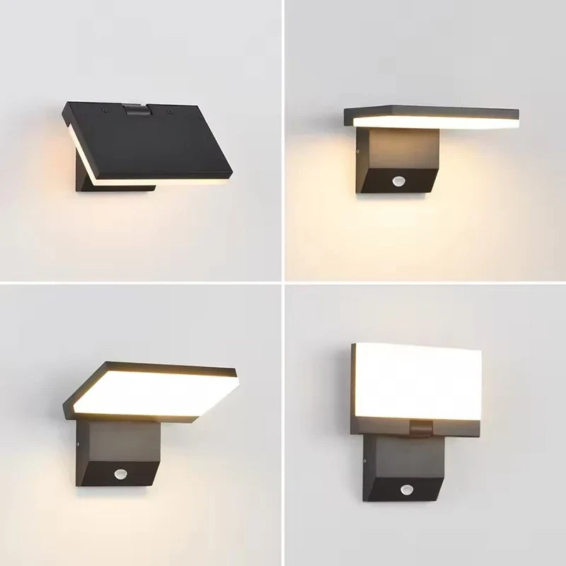 LumiFold Outdoor Wall Light – IP65 Waterproof, with Optional Motion Sensor