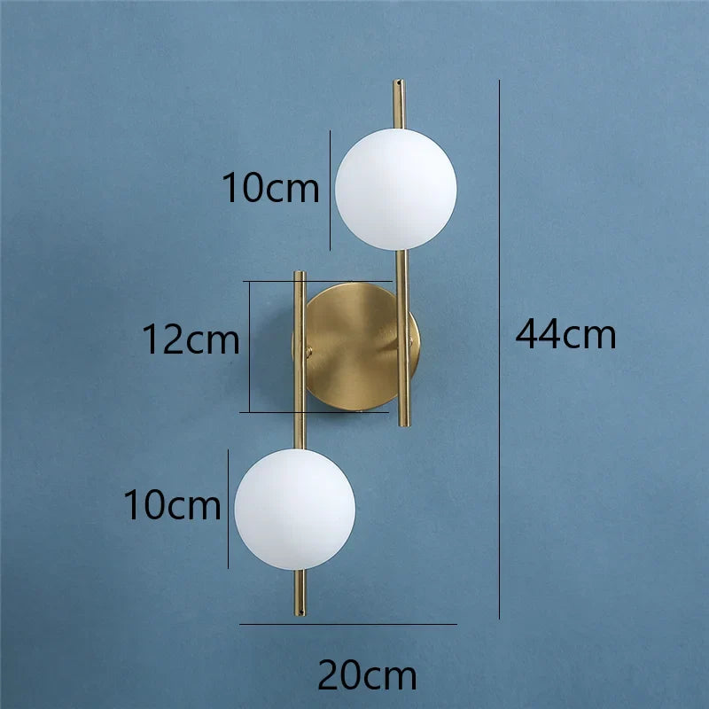 Astra Wall Light | Modern Dual-Globe Gold Design