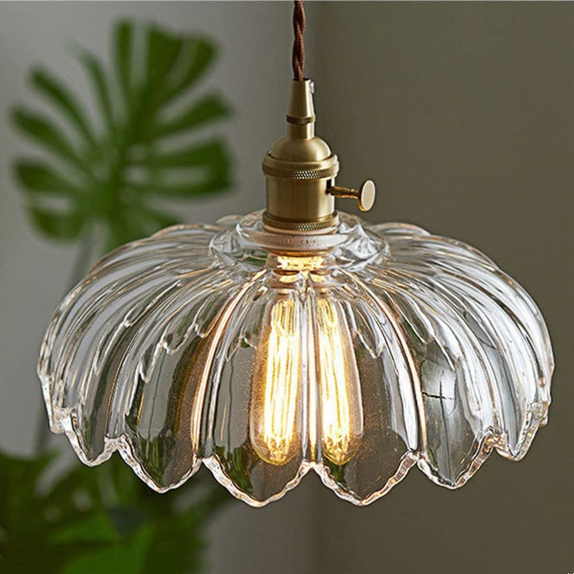 Vintage Floral Pendant Lamp | Colourful Stained-Glass Hanging Light