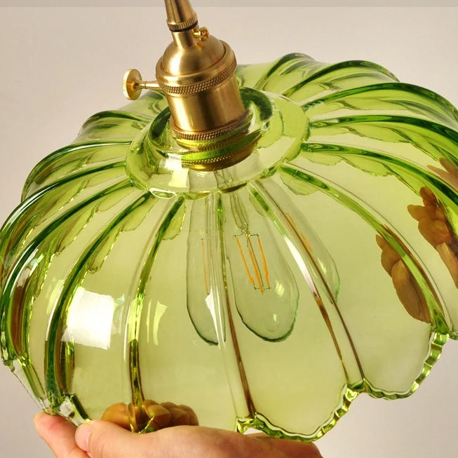 Vintage Floral Pendant Lamp | Colourful Stained-Glass Hanging Light