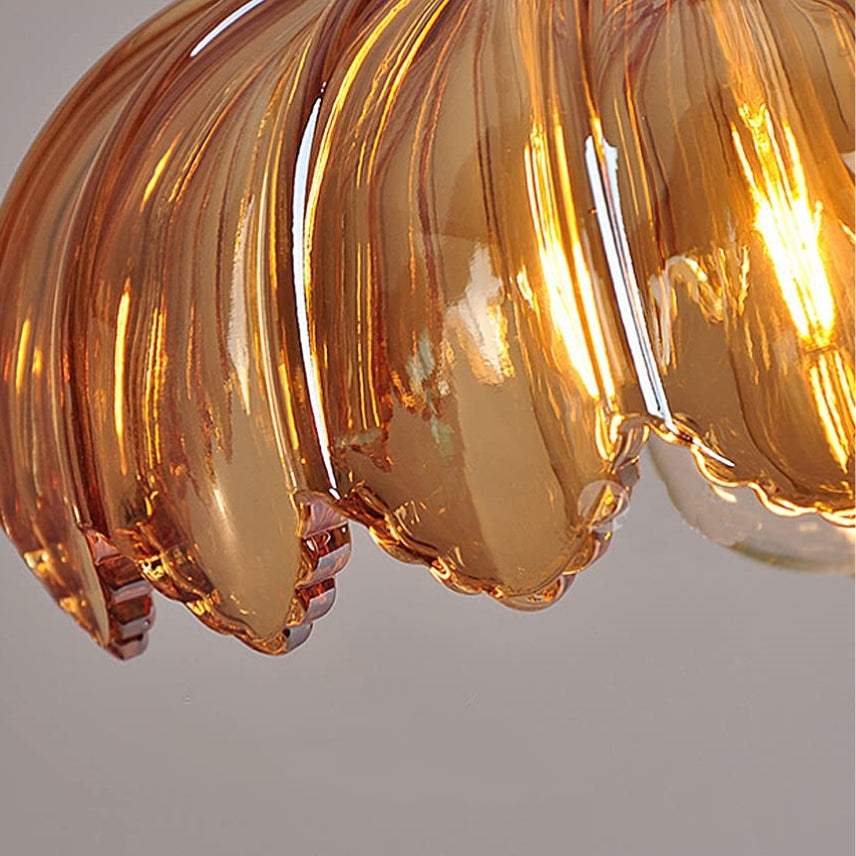Vintage Floral Pendant Lamp | Colourful Stained-Glass Hanging Light