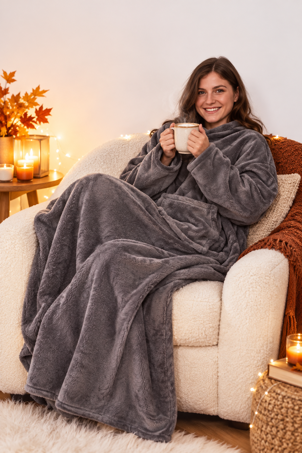 Oversized Plush Fuzzy Blanket – Soft Cozy Throw for Bedroom & Living Room