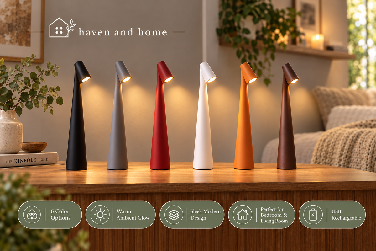 HavenGlow™ Rechargeable LED Table Lamp – Touch Dimming